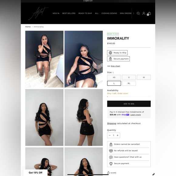 Alglist ‘Immorality’ Dress - Picture 2 of 3